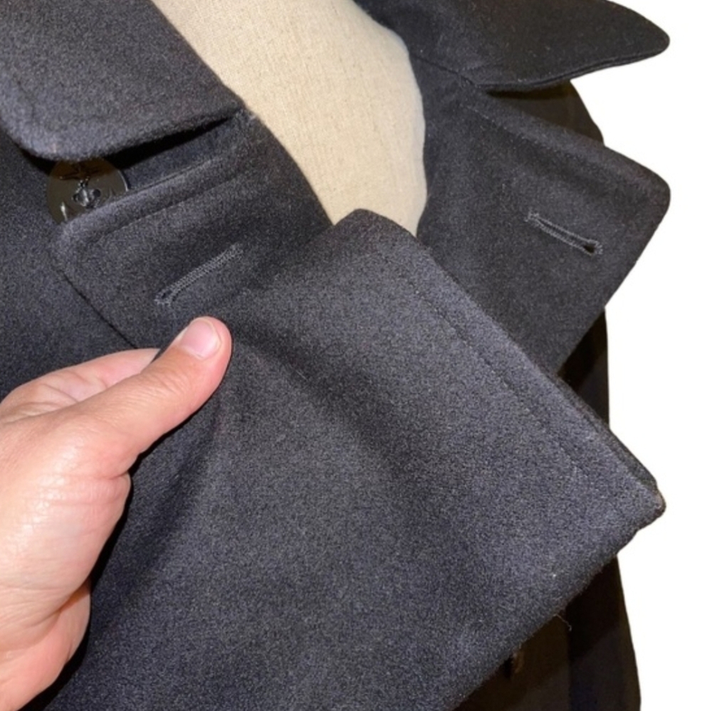 DSCP Quarterdeck Collection Pea Coat Black Navy Double Breasted Wool Men's Sz 40 - Picture 8 of 12